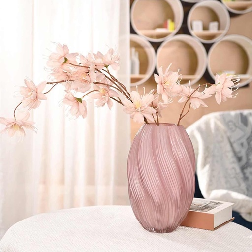 [VASE42-127] 360 HOME VASE GLASS PINK 18*27CM