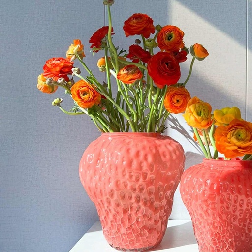 [VASE42-90] 360 HOME VASE GLASS STRAWBERY SHAPE 16*18