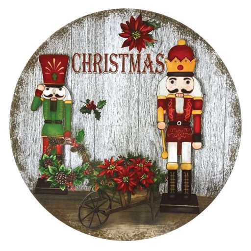 [PLMA1] 360 HOME CHRISTMAS PLACEMATS PLASTIC 33CM NUTCRACKER SOLDIER +POINSETTIA FLOWER