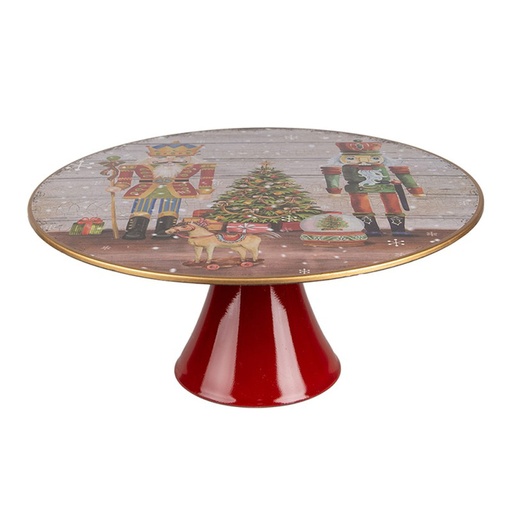 [PLMA5] 360 HOME CHRISTMAS ROUND RED STAND FLAT TOP NUTCRACKERS WITH MIDDLE TREE 22*22*10CM