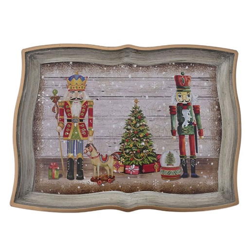 [PLMA9] 360 HOME CHRISTMAS TRAY WOODEN NUTCRACKERS PATTERNS RECTANGLE 43*32*1.5CM