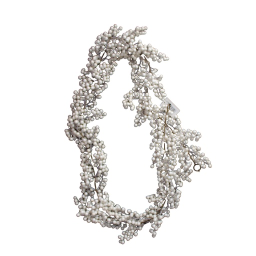 [RS1T1258] 360 HOME CHRISTMAS DECORATION L:170CM ROUND WHITE BEADS OR PEARLS ARRANGED ALONG A FLEXIBLE WIRE