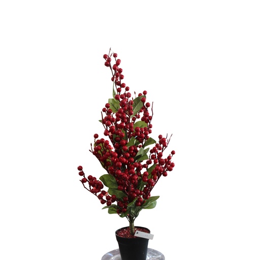 [RS1S523-2] 360 HOME CHRISTMAS DECORATION  H:55CM  ARTIFICIAL RED  BERRY TREE IN A POT