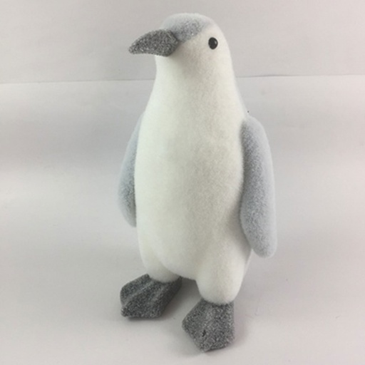 [RS1D2380] 360 HOME CHRISTMAS DECORATION H:37CM WHITE & LIGHT GREY PENGUIN