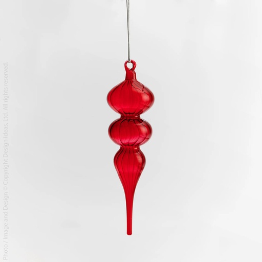 [BOGLA3] 360 HOME CHRISTMAS DECORATION 7.5*7.5*23CM  ORNAMENT RED HANGING THICK GLASS