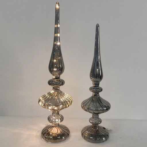 [TRELIG3] 360 HOME CHRISTMAS DECORATION 11*11*41CM grey  table decoration with LED light  AAAx3pcs(not including battery)