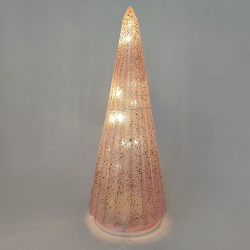 [TRELIG9] 360 HOME CHRISTMAS DECORATION 10*10*27CM pink  tree with LED light  AAx3pcs(not including battery)