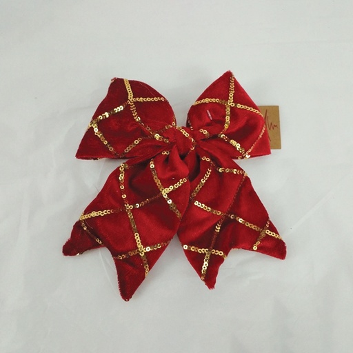 [CHBLOOM23] 360 HOME CHRISTMAS DECORATION 14*15CM ORNAMENT BOW WITH GLITTER GOLD