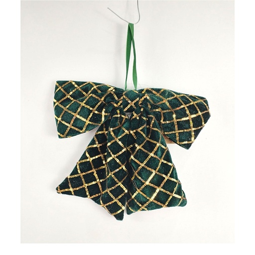 [CHBLOOM27] 360 HOME CHRISTMAS DECORATION 14*15CM ORNAMENT BOW WITH GLITTER