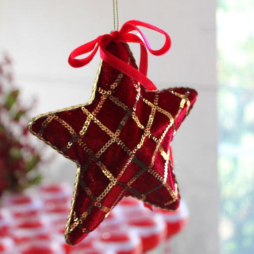 [CHBLOOM30] 360 HOME CHRISTMAS DECORATION 15*15*5CM ORNAMENT HANGING STAR WITH GLITTER