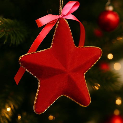 [CHBLOOM31] 360 HOME CHRISTMAS DECORATION 15*15*5CM HANGING STAR FABRIC 