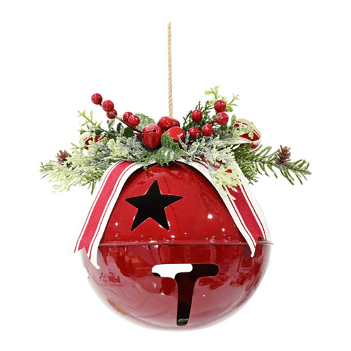 [CHSUN1] 360 HOME CHRISTMAS DECORATION 11"X8.25"X8.625" 200MM Bell Hanging Ornament-Transparent Red
