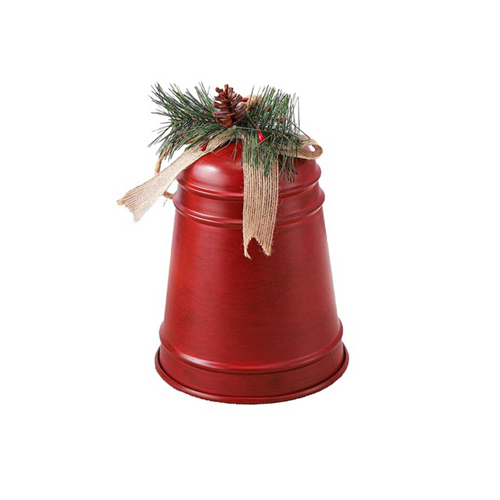 [CHSUN5] 360 HOME CHRISTMAS DECORATION 7.25"X7.25"X10.5" Cow Bell Hanging Ornament Large-Antique Red