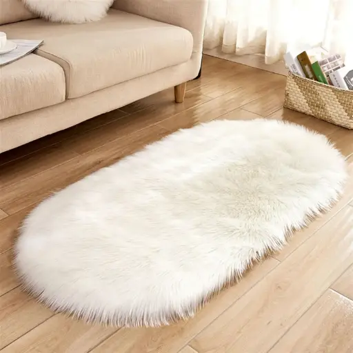 [FOMA-G3] 360 HOME FLOOR MAT OVAL WHITE 80*180CM