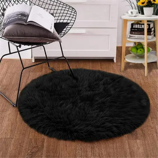 [FOMA-K3] 360 HOME FLOOR MAT ROUND BLACK  120*120cm