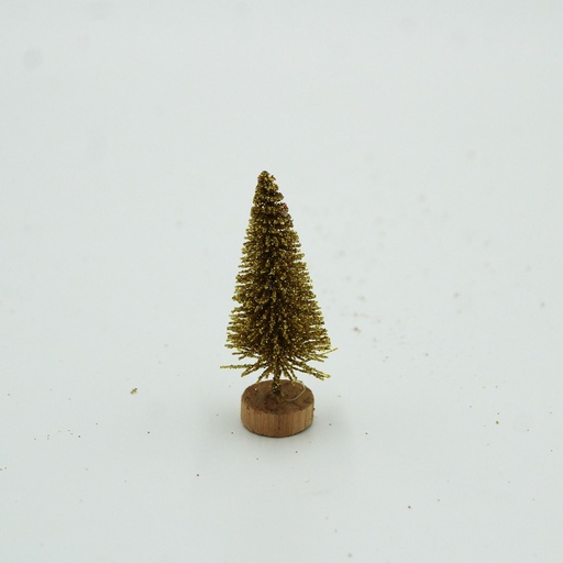 [MT-CH25T12] 360 HOME CHRISTMAS MINI TREE GOLD+GLITTER 6.5CM PACK OF 5PCS