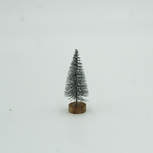 [MT-CH25T17] 360 HOME CHRISTMAS MINI TREE SILVER+GLITTER 6.5CM PACK OF 5PCS 
