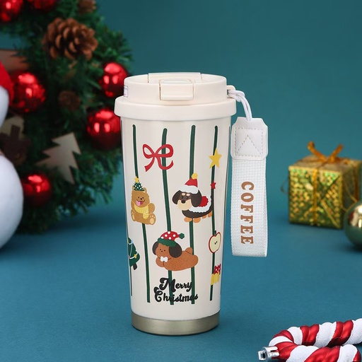[CH25MUG1] 360 HOME CHRISTMAS MUG SNOWMAN 520ML WITH LID
