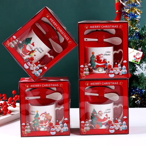 [CH25MUG17] 360 HOME CHRISTMAS MUG CERAMIC SET 301-400ML+LID+SPOON-B60