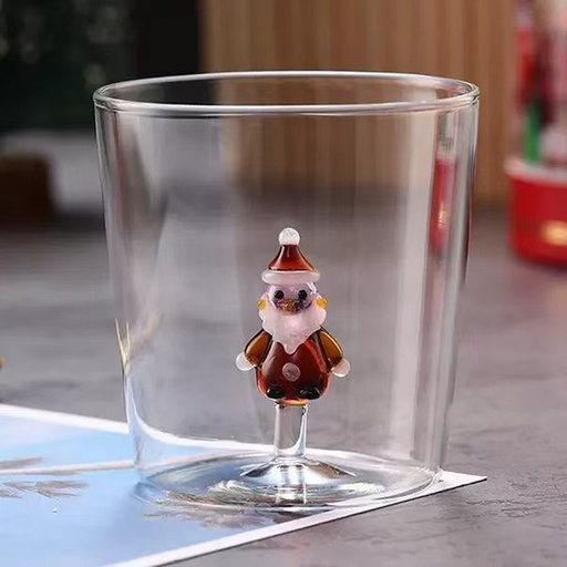 [CH25MUG65] 360 HOME CHRISTMAS MUG GLASS 301-400ML 3D INSIDE SANTA CLAUS DESIGN