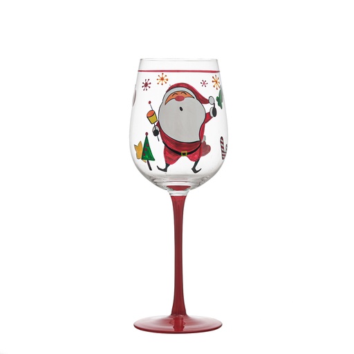 [CH25MUG84] 360 HOME  CHRISTMAS CRYSTAL GLASS FOR RED WINE SANTA CLAUS