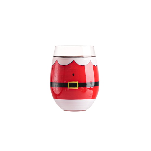 [CH25MUG86] 360 HOME CHRISTMAS GLASS CUP301-400ML FOR WATER HAND PAINTED EGG SHAPE RED