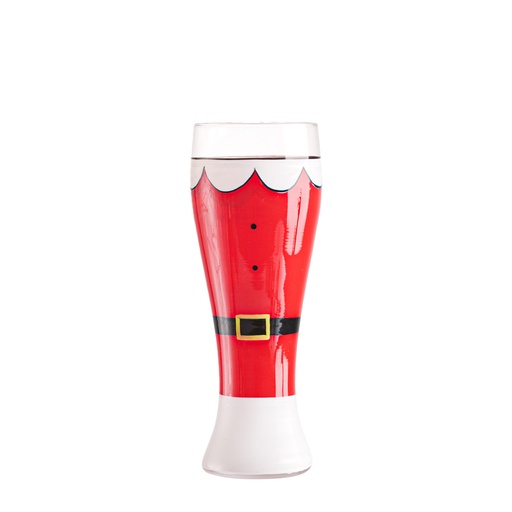 [CH25MUG89] 360 HOME CHRISTMAS BEER GLASS 301-400ML SANTA CLOTHES RED HAND PAINTED