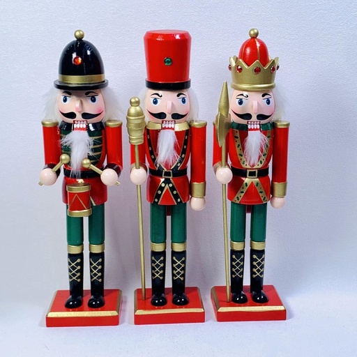 [NUTC-12] 360 HOME CHRISTMAS NUTCRACKER FIGURINE WOODEN 7.5*6.5*30CM FESTIVE MULTI COLORS