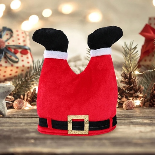 [CHRHT-3] 360 HOME CHRISTMAS HAT SANTA'S LEGS & LOWER TORSO SOFT PLUSH FABRIC