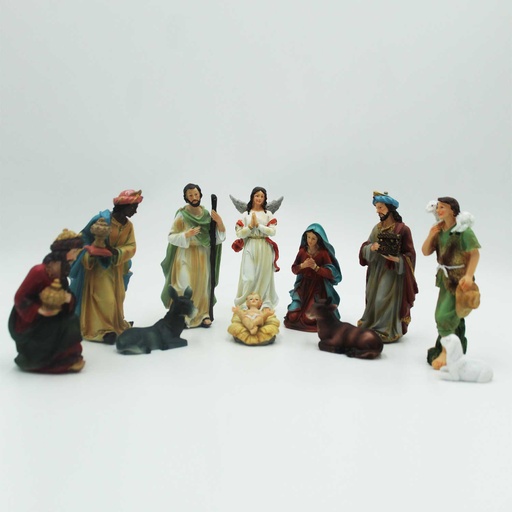 [CHCAV5] 360HOME NATIVITY SCENE TRADITIONAL PAINTED RESINE 14CM