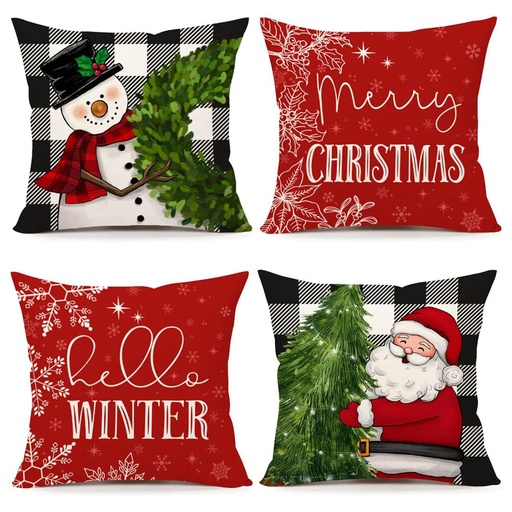 [CHPLC13] 360 HOME CHRISTMAS PILLOW COVER 45*45CM POLYESTER RED WINE BACKGROUNG