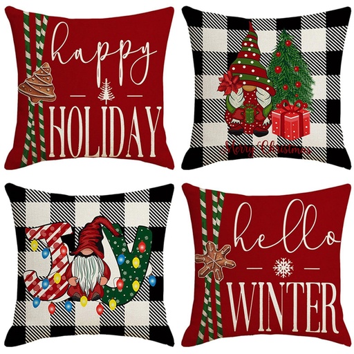 [CHPLC24] 360 HOME CHRISTMAS PILLOW COVER 45*45CM POLYESTER COZY RUSTIC PATTERNS
