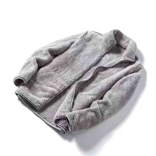 [JAFL-G] 360 COTTON MEN JACKET FLEECE FULL ZIPPER GREY