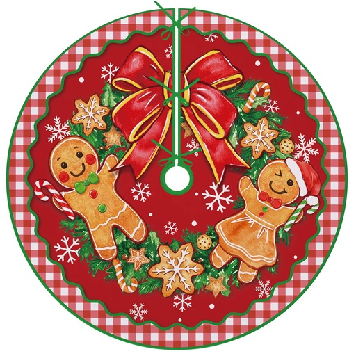 [TRSKIRT6] 360 HOME CHRISTMAS TREE SKIRT ROUND 20CM POLYESTER  CENTER HOLE 