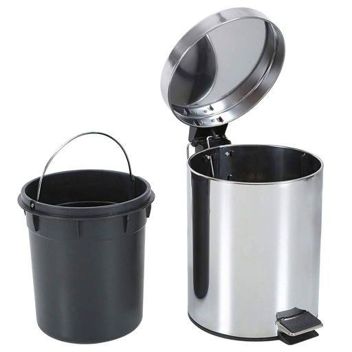 [SSB3L-1] 360 HOME TRASH CAN MIRROR LIGHT WITH PEDAL & REMOVABLE PLASTIC INNER BUCKET 3L STAINLESS STEEL