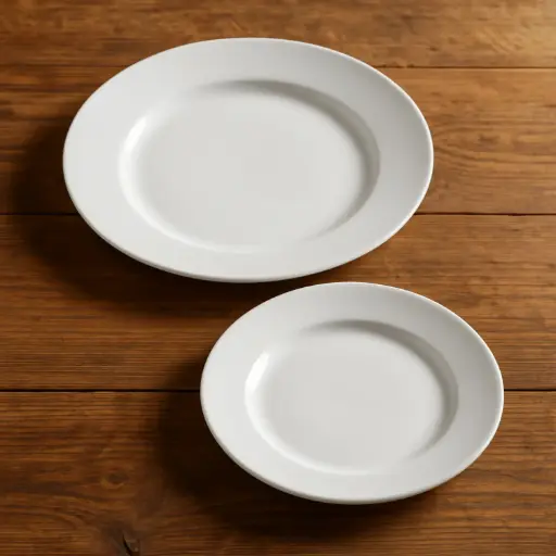 [OPPLA16] 360 HOME PLATE FOR DINNER LARGE 11"  OPAL GLASS WHITE PLAIN