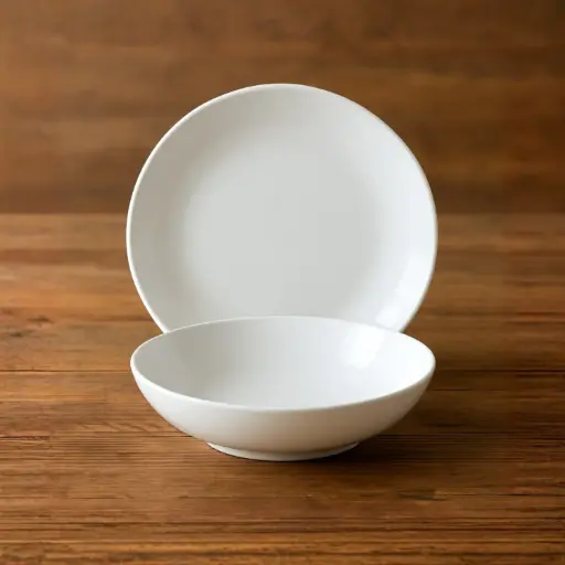 [OPPLA20] 360 HOME DISH 8"  OPAL GLASS WHITE PLAIN