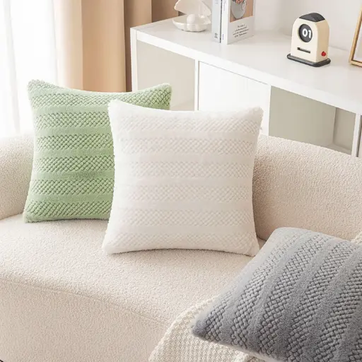 [ALPILO12] 360 HOME CUSHION 45*45cm LIGHT GREEN WOVEN PATTERN
