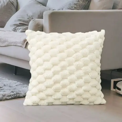 [ALPILO14] 360 HOME CUSHION 45*45cm YELLOW,WHITE STRUCTURED PATTERN