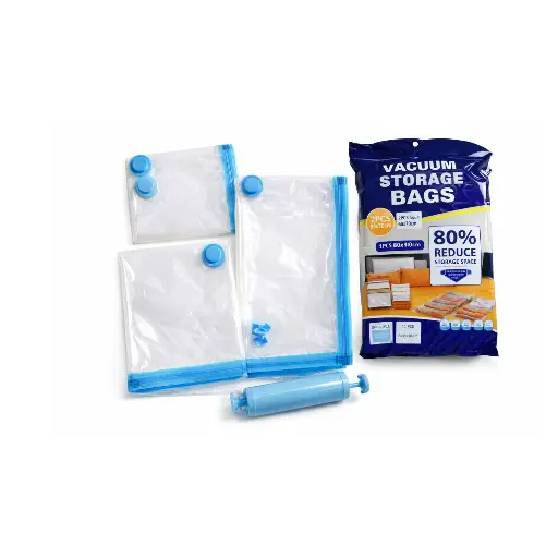[BATH2] 360 HOME VACUUM STORAGE BAGS SET 3 SIZES 2 PCS : 50*70 2PCS : 60*80  1PC : 80*100 CLEAR