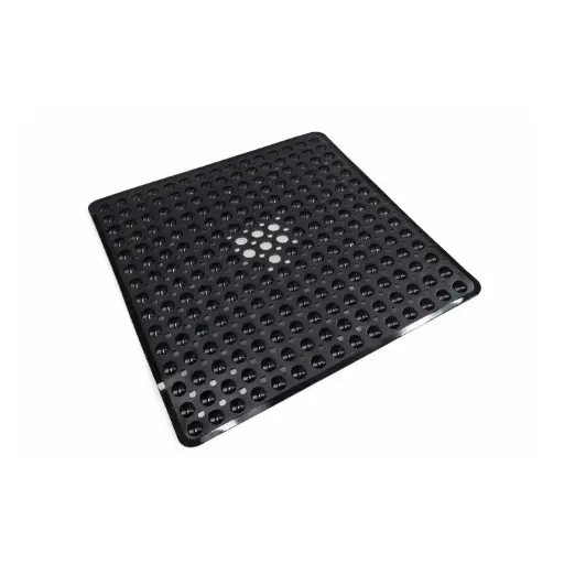 [BATH12] 360 HOME BATHROOM MAT SQUARE 53X53CM BLACK INVERTED BUBBLES