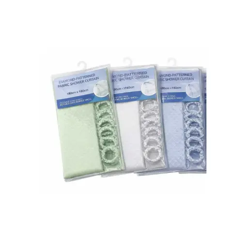[BATH25] 360 HOME SHOWER CURTAINS WITH HOOKS 180x180 MULTICOLOR 