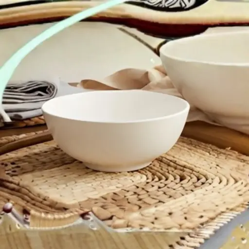 [CERBOW1-B] 360 HOME 7 ROUND BOWL-17.5 WHITE CERAMIC 56*36*19.5CM 