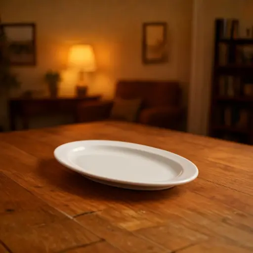 [CERBOW15] 360 HOME 18 LONG FISH PLATE -45  WHITE CERAMIC 47.5CM