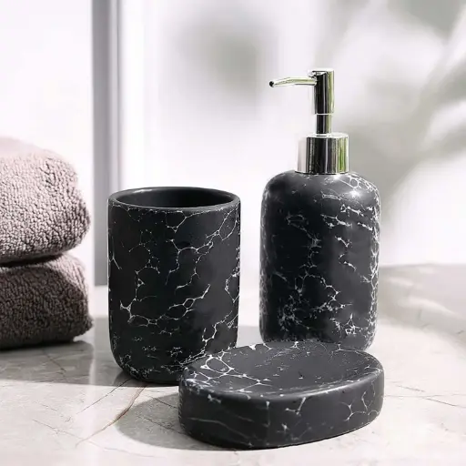[BATHAC40] 360 HOME CERAMIC LOTION BOTTLE MOUTH CUP SOAP PLATE