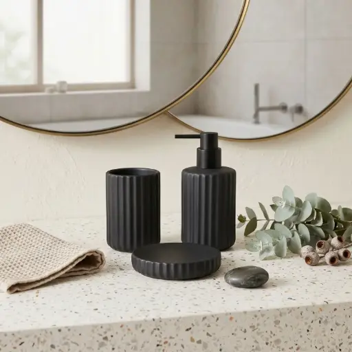 [BATHAC44] 360 HOME LOTION BOTTLE MOUTH CUP SOAP DISH BLACK