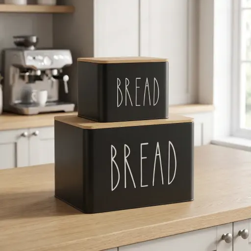 [BATHAC55] 360 HOME BREAD BOX LID BAMBOO 18x15.5x13/13.5 28x20.5x19/19.5
