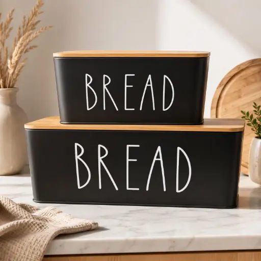 [BATHAC55] 360 HOME BREAD BOX LID BAMBOO 18x15.5x13/13.5 28x20.5x19/19.5