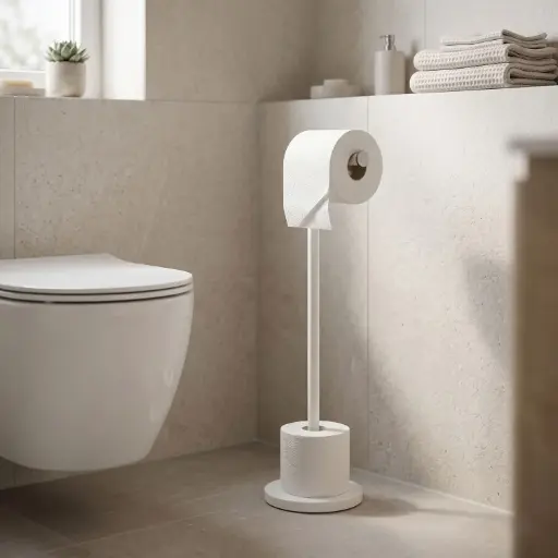 [BATHAC64] 360 HOME FLOOR STANDING TOILET BRUSH HOLDER 16.7*55.8cm,201STAINLESS STEEL PIPE +A3 IRON BASE