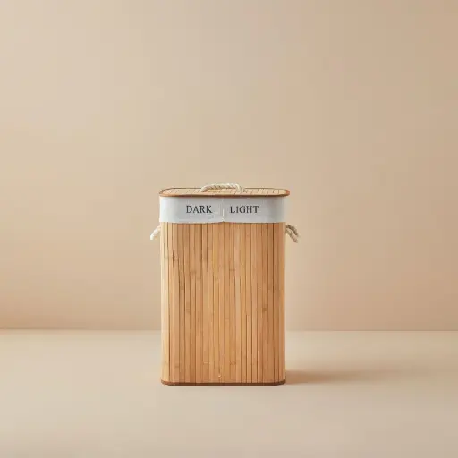 [BATHAC75] 360 HOME DIRTY LAUNDRY BASKET RECTANGULAR COLOR SEPARATION INNER POCKET WITH LID  52X32X60